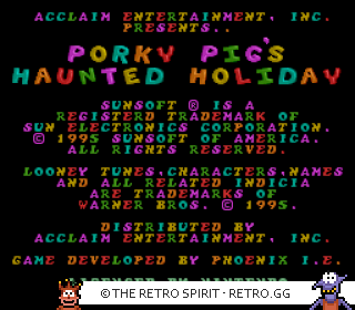 Game screenshot of Porky Pig's Haunted Holiday