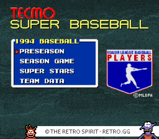 Game screenshot of Tecmo Super Baseball