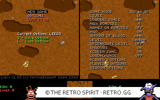 Game screenshot of Liero