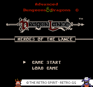 Game screenshot of Advanced Dungeons & Dragons - Heroes of the Lance